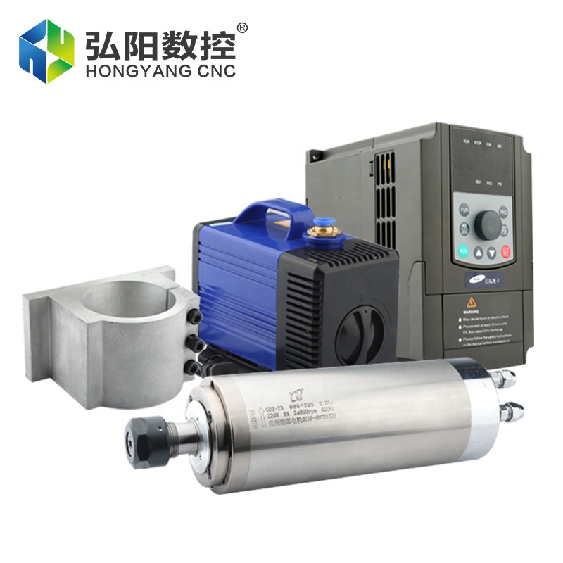 2.2Kw Water Cooled Spindle Kit Vfd - 2,2 kW watergekoelde spindelmotor, 3-fasig, met