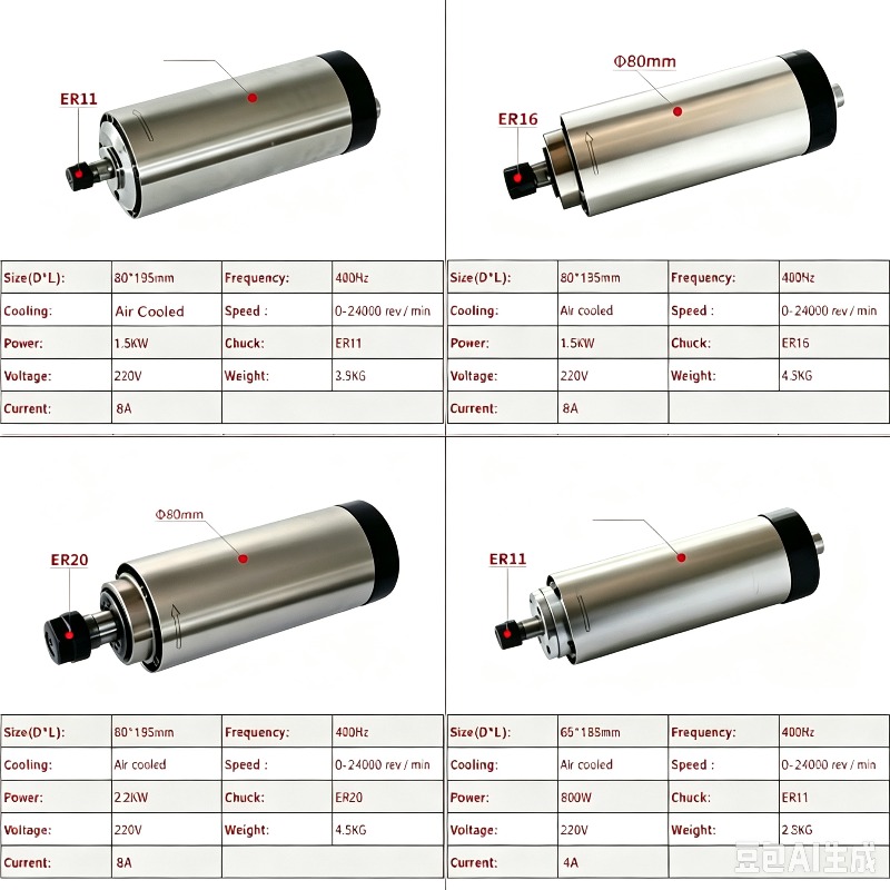 CNC luchtgekoelde 800W 1500W 2 - Er20 Collet Chuck Spindle Motor 220V recensie en prijs